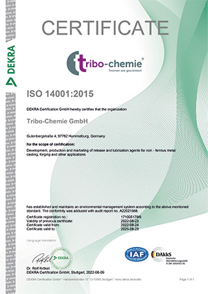 Zertifikat ISO 14001 2015 englisch 2022